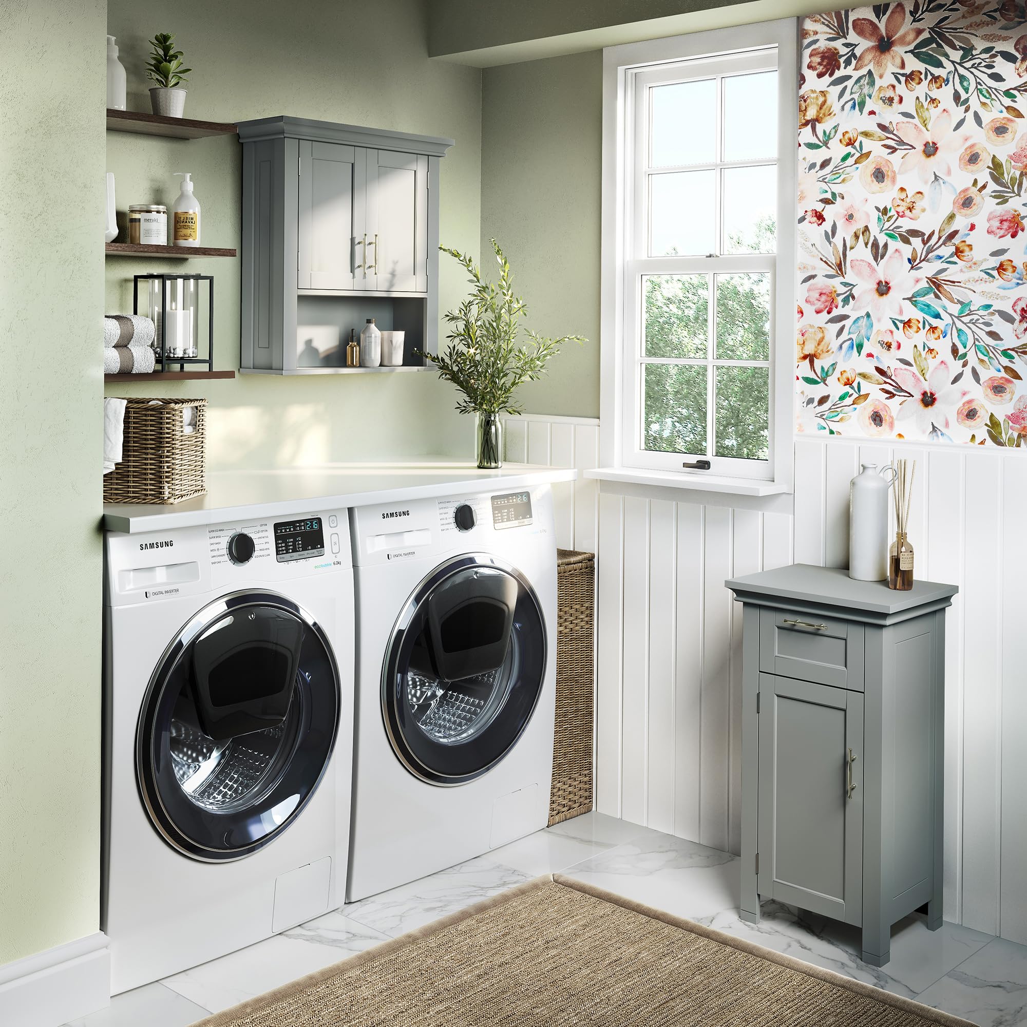 RiverRidge 06-076 Home Somerset Collection Single Door Floor Cabinet, Gray, No Size,Grey - Image 11