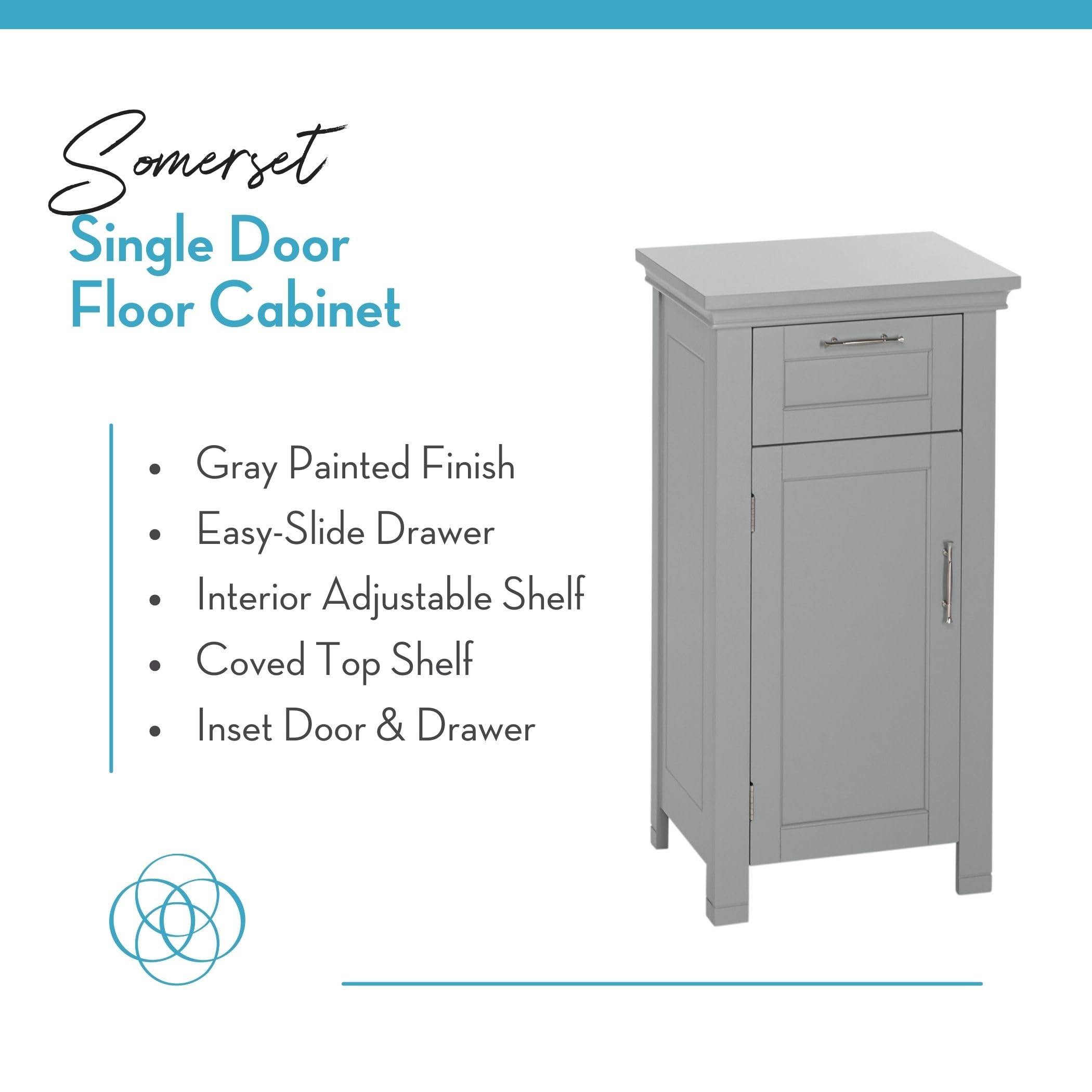 RiverRidge 06-076 Home Somerset Collection Single Door Floor Cabinet, Gray, No Size,Grey - Image 5