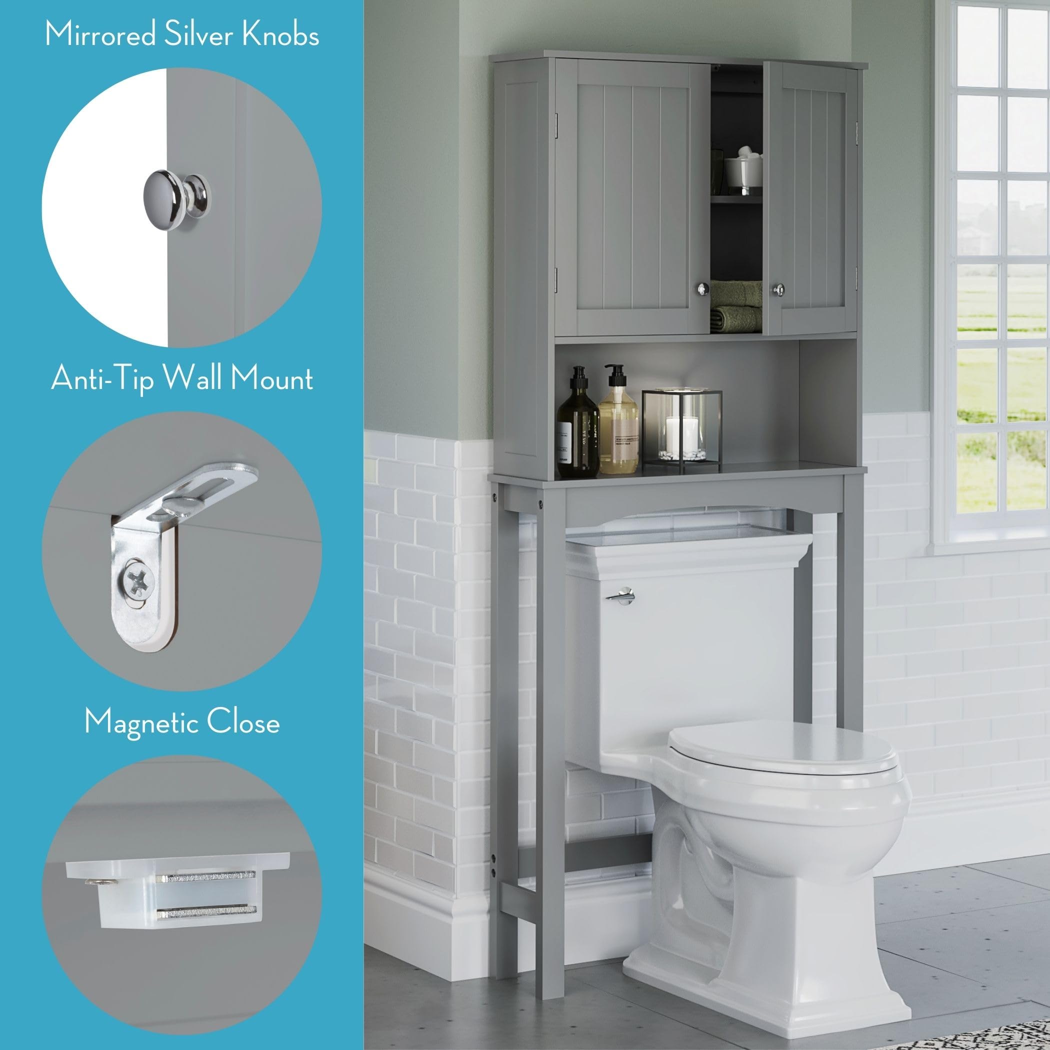 RiverRidge 06-091 Ashland Collection Spacesaver, Gray Cabinet, One-size - Image 6