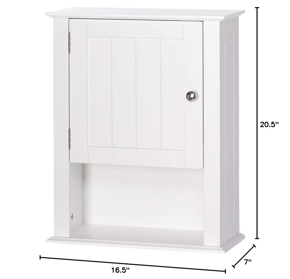 RiverRidge Ashland Bathroom Cabinet White Single Door Compact Wall Mount Storage Medicine Cabinet for Bathroom - Image 11