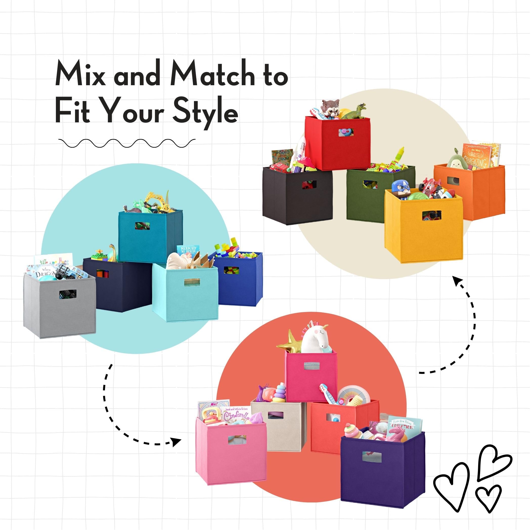 RiverRidge Folding Storage Bins with Handles Golden yellow Cube Storage Organizer for Closet, Bedroom & Playroom - Closet Organizers and Storage Set of 2 - Image 5