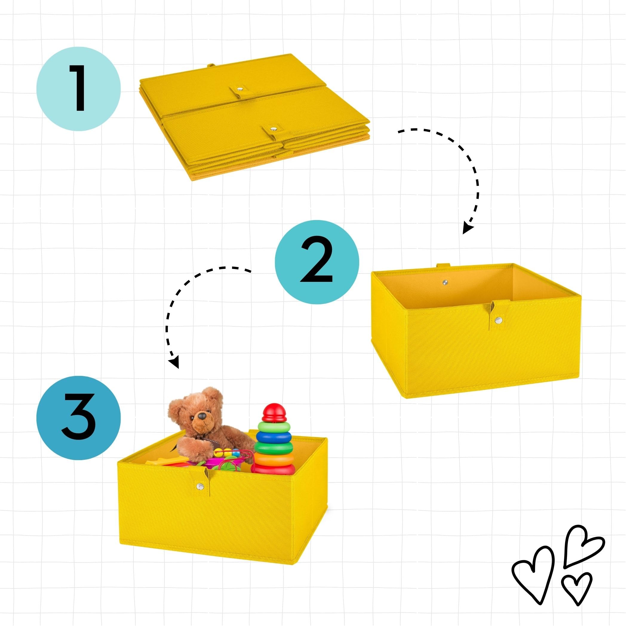 RiverRidge Kids 2pc 10.5in. W x 5in. H Folding Storage Bin Set - Taupe - Image 5