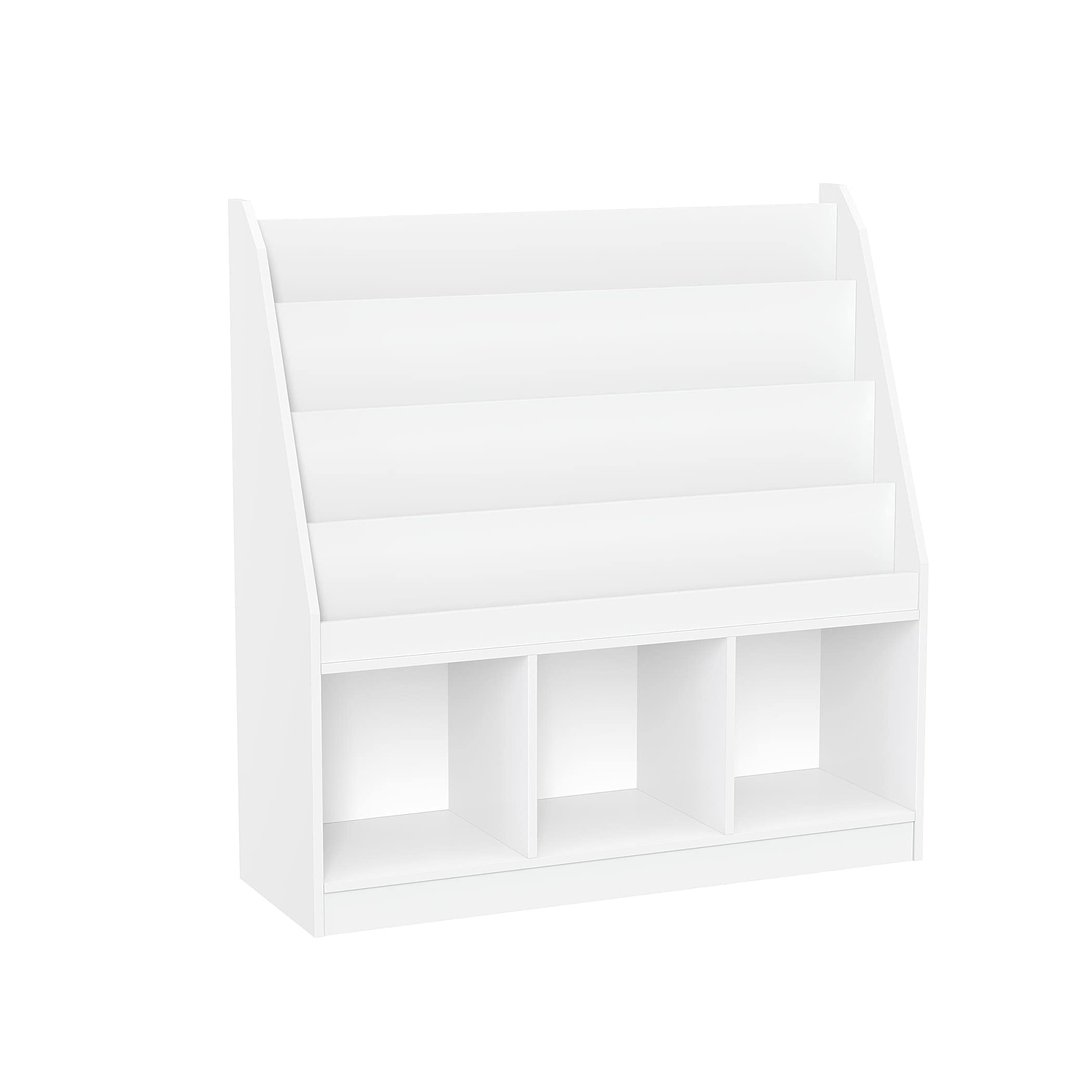 RiverRidge Kids 4 shelves Three Cubbies Bookrack, White (02-251), 11.81"D x 35"W x 36"H - Image 5