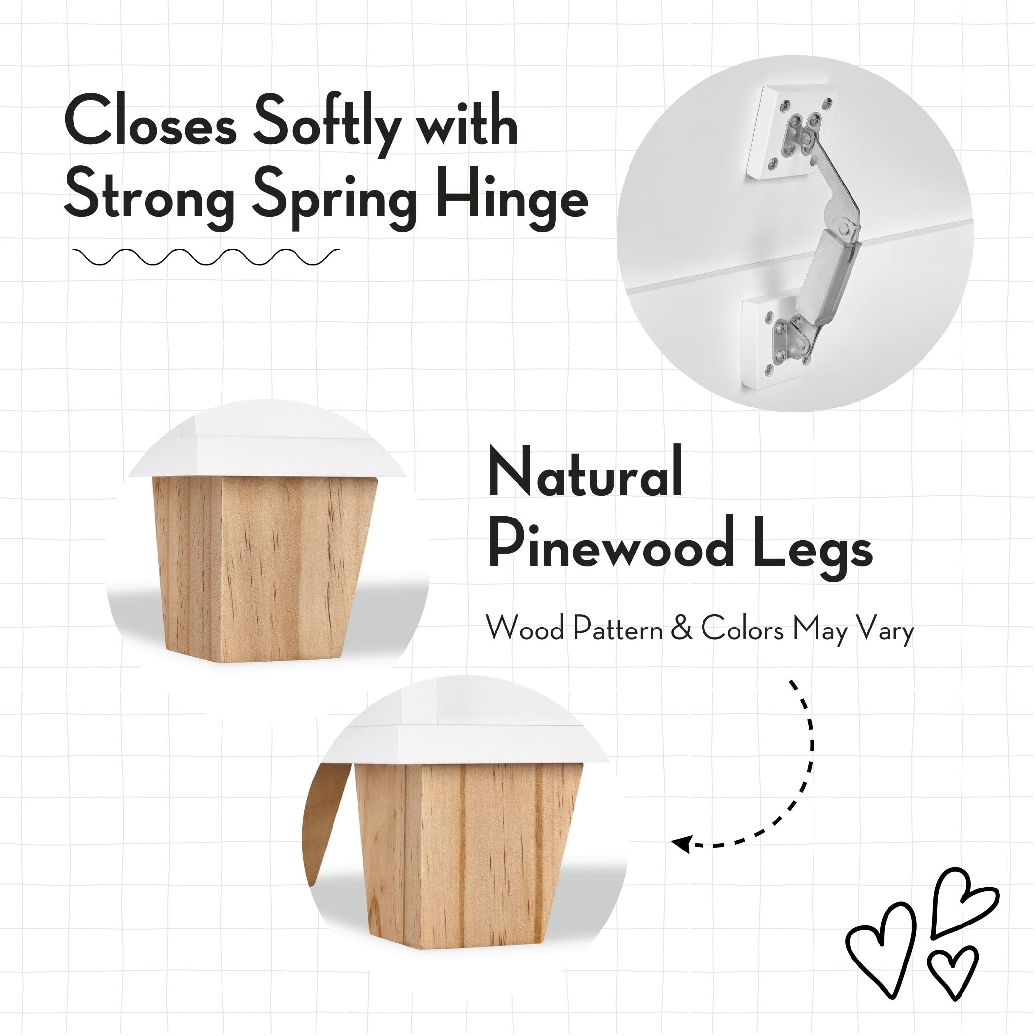 RiverRidge Kids Catch-All Collection Toy Box with Side Book Shelves Child-Safe Toy Storage Organizer With Childrens Bookshelf Side Slots For Kids Game And Book Storage - White - Image 5