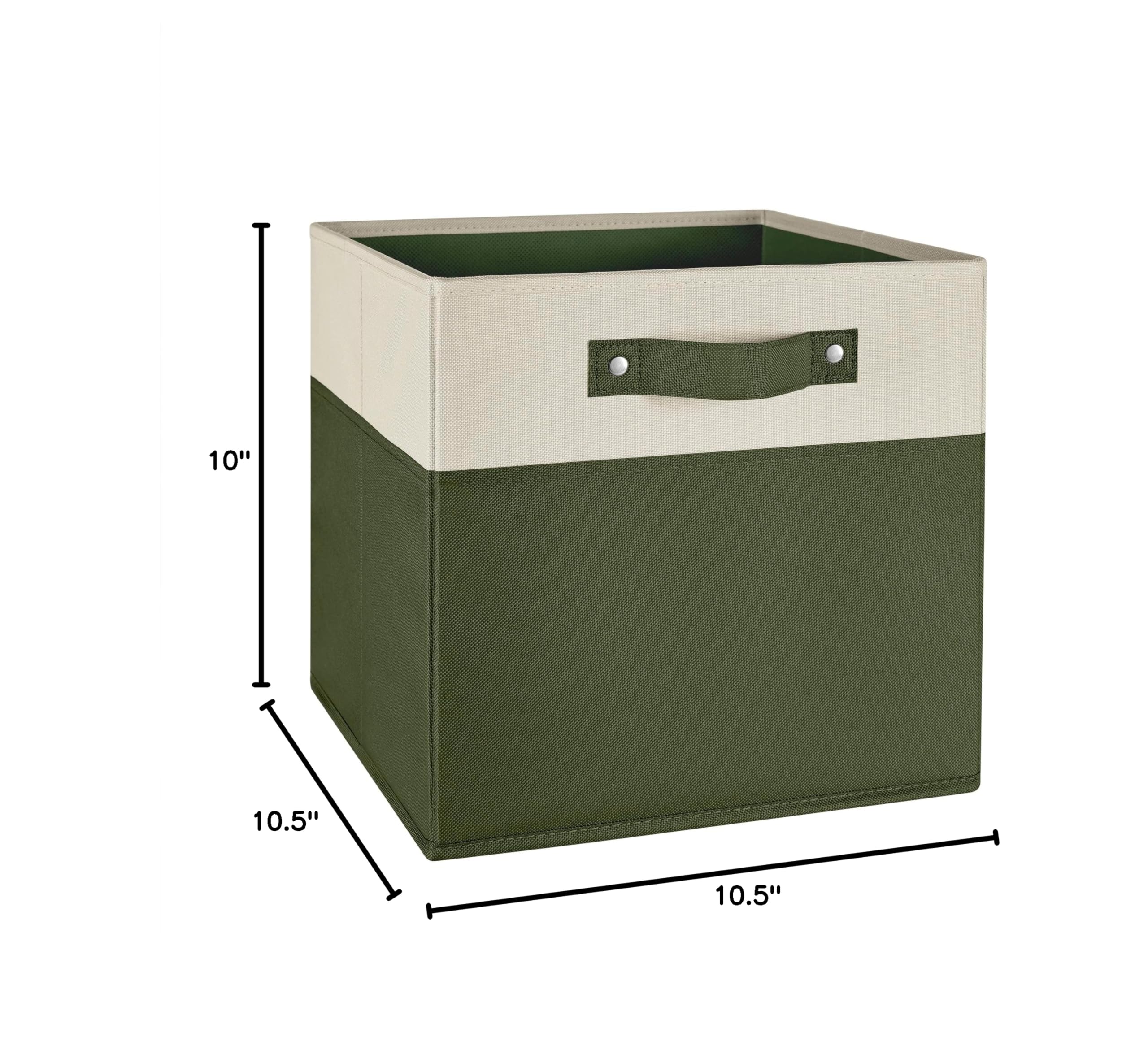 RiverRidge Kids storage bins - 10.5 Cube Storage Organizer with Handles – Olive Two-Tone closet organizers and storage for Toys, Shoes & More - Fits RiverRidge Cabinets - Image 8