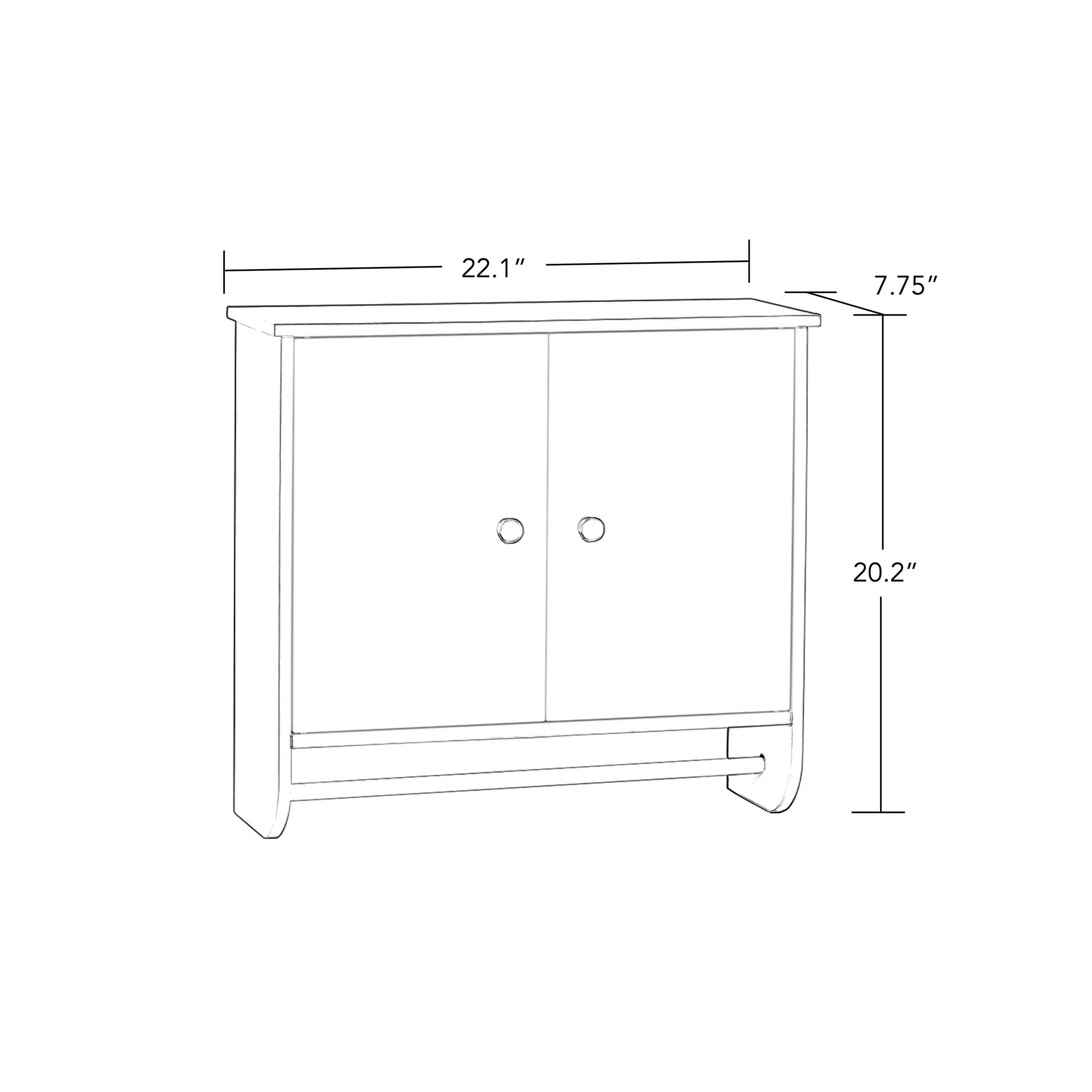 RiverRidge Medford 2 Door Wall Mounted Bathroom Cabinet with Towel Bar and Adjustable Shelf - Compact Bathroom Storage for Toiletries & Essentials - Image 3