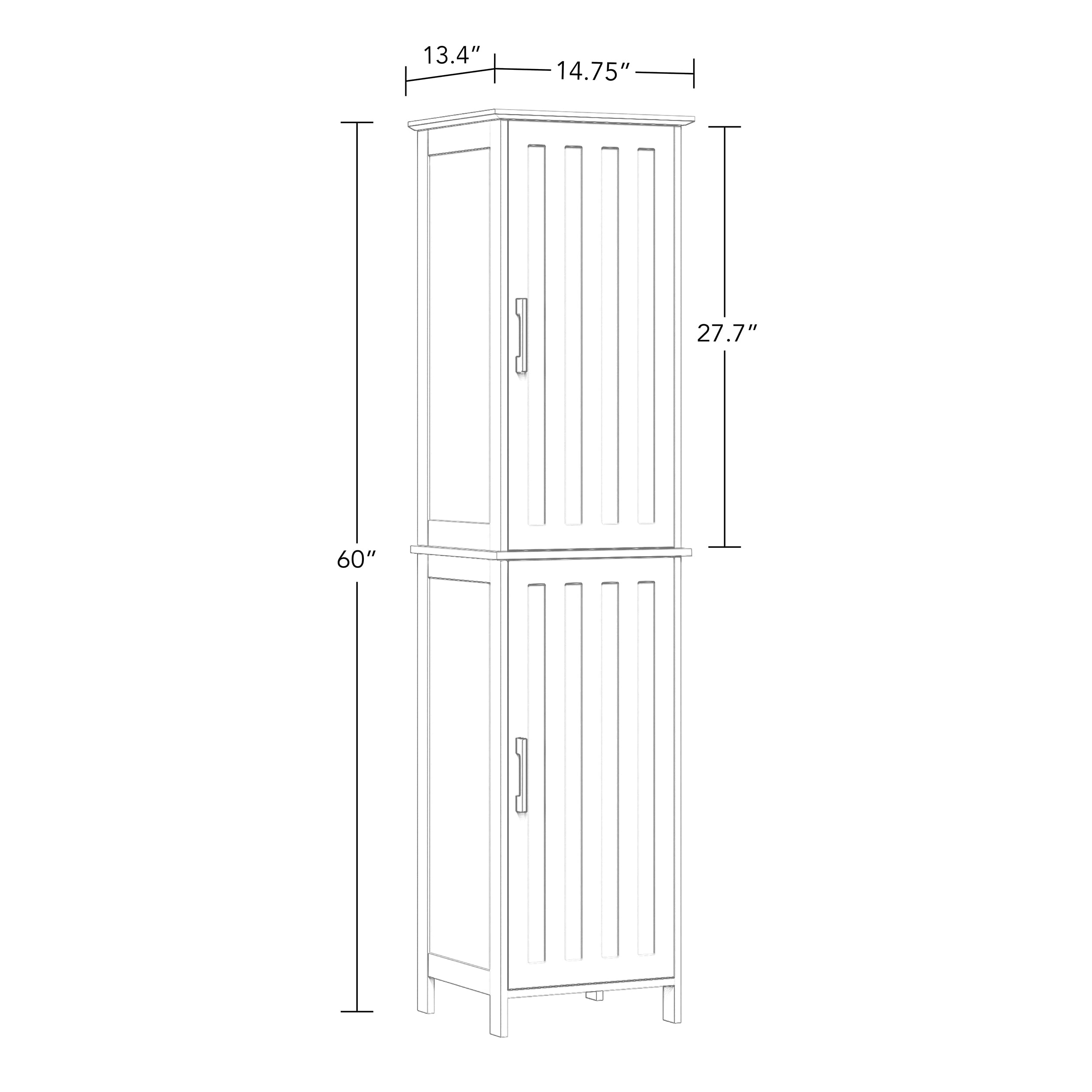 RiverRidge Monroe Cabinet with 2 Soft-Close Doors, Adjustable Shelves for Bathroom Storage - Conceal Clutter in Modern Style - Image 3