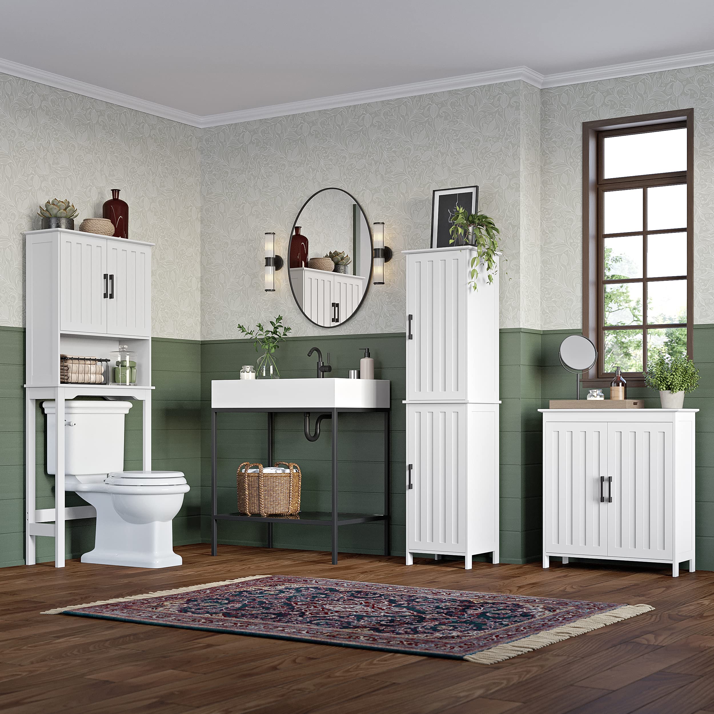 RiverRidge Monroe Cabinet with 2 Soft-Close Doors, Adjustable Shelves for Bathroom Storage - Conceal Clutter in Modern Style - Image 4