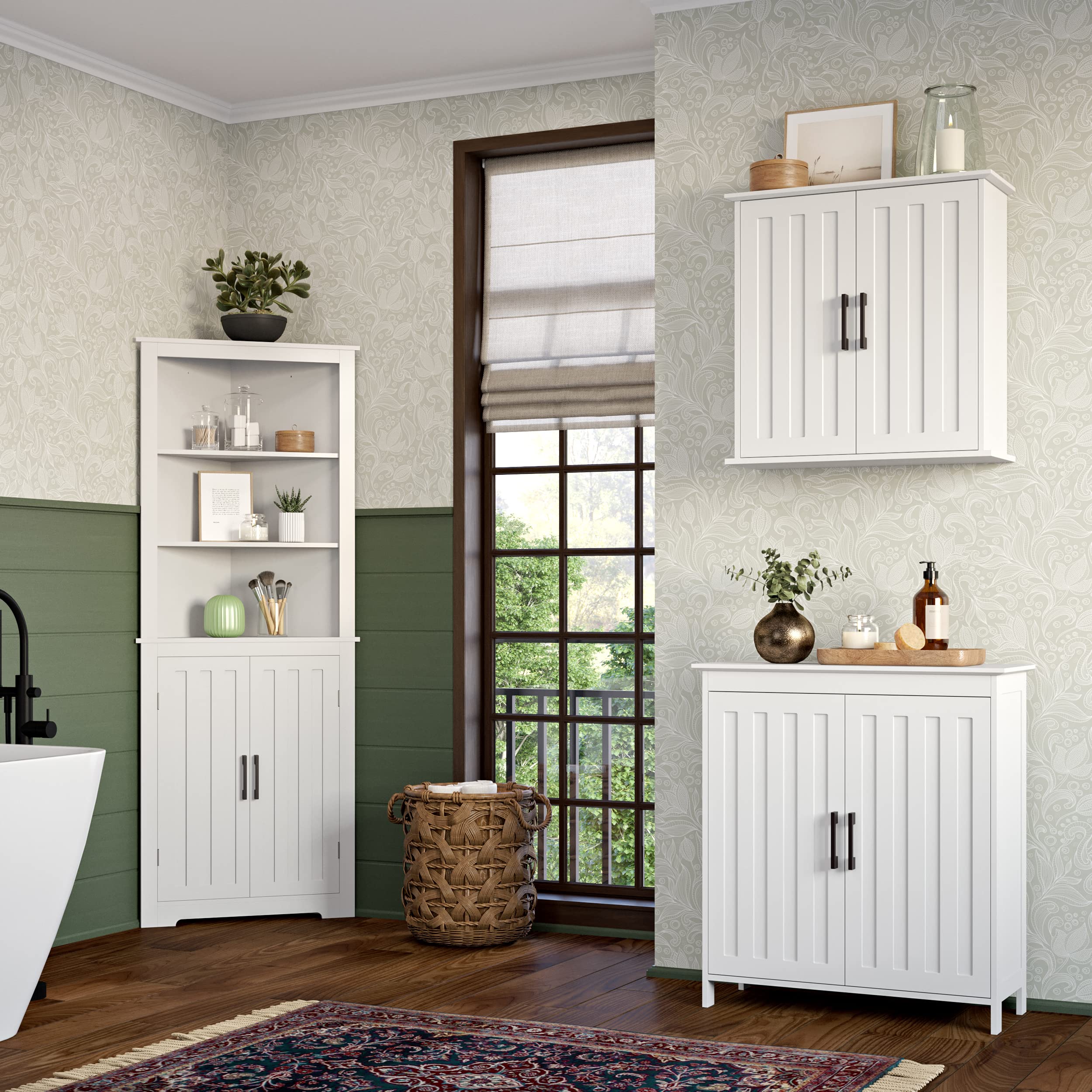 RiverRidge Monroe Two Door Wall Cabinet Over The Toilet Storage Cabinet with Soft-Close Doors - Medicine Cabinet with Adjustable Shelves - Image 5