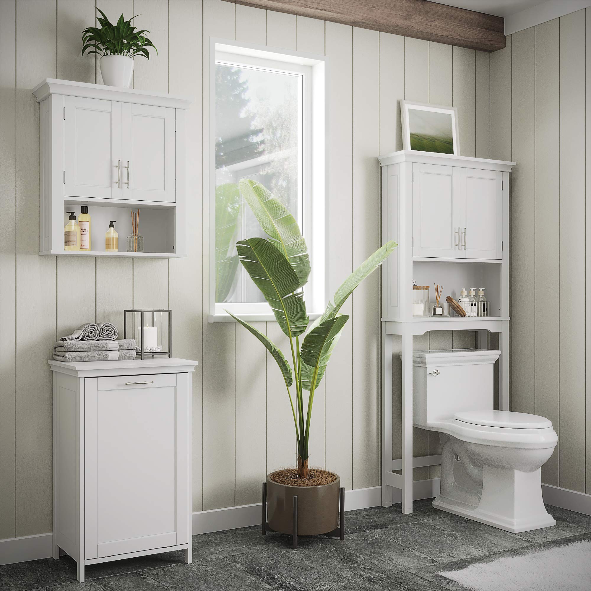 RiverRidge Somerset Tilt-Out Laundry Hamper, White - Image 3