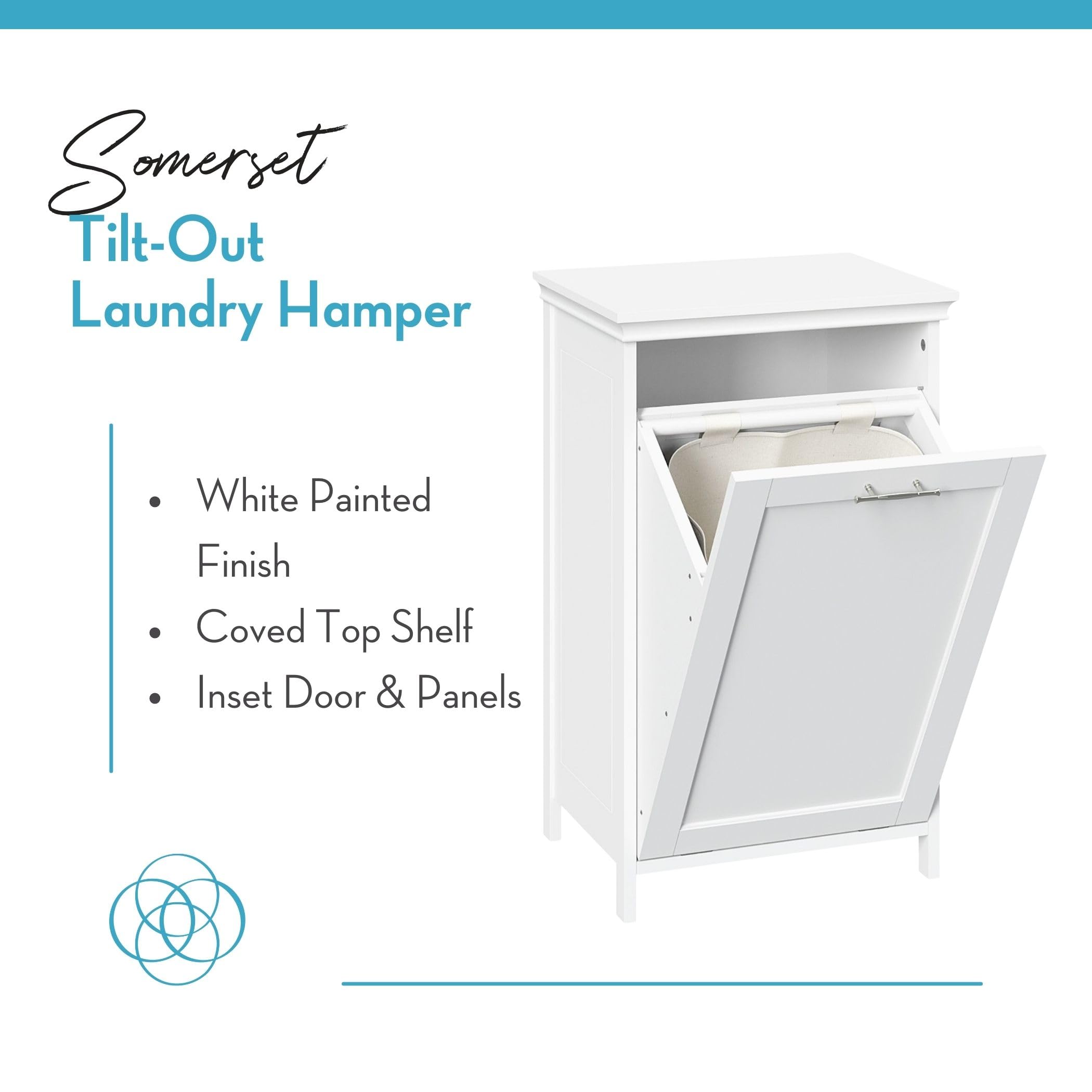 RiverRidge Somerset Tilt-Out Laundry Hamper, White - Image 4