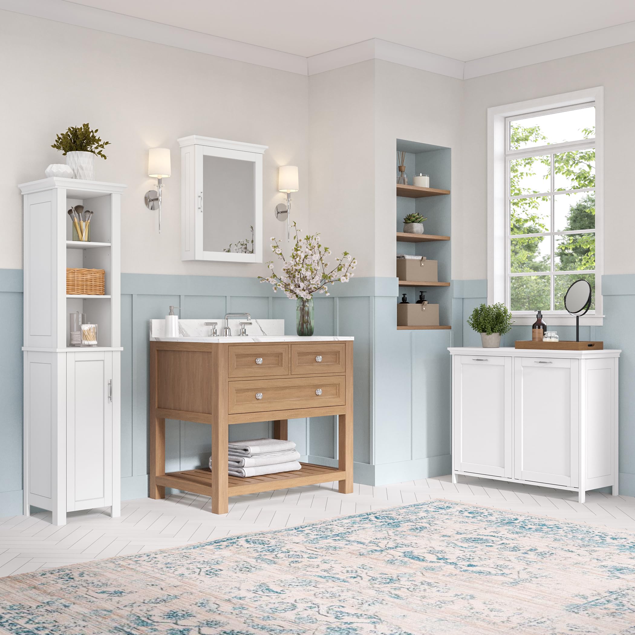 RiverRidge Somerset Wall Cabinet with Mirror Medicine Cabinet with Soft-Close Hinges & Adjustable Shelf Bathroom Mirror with Storage Shelves - Image 4