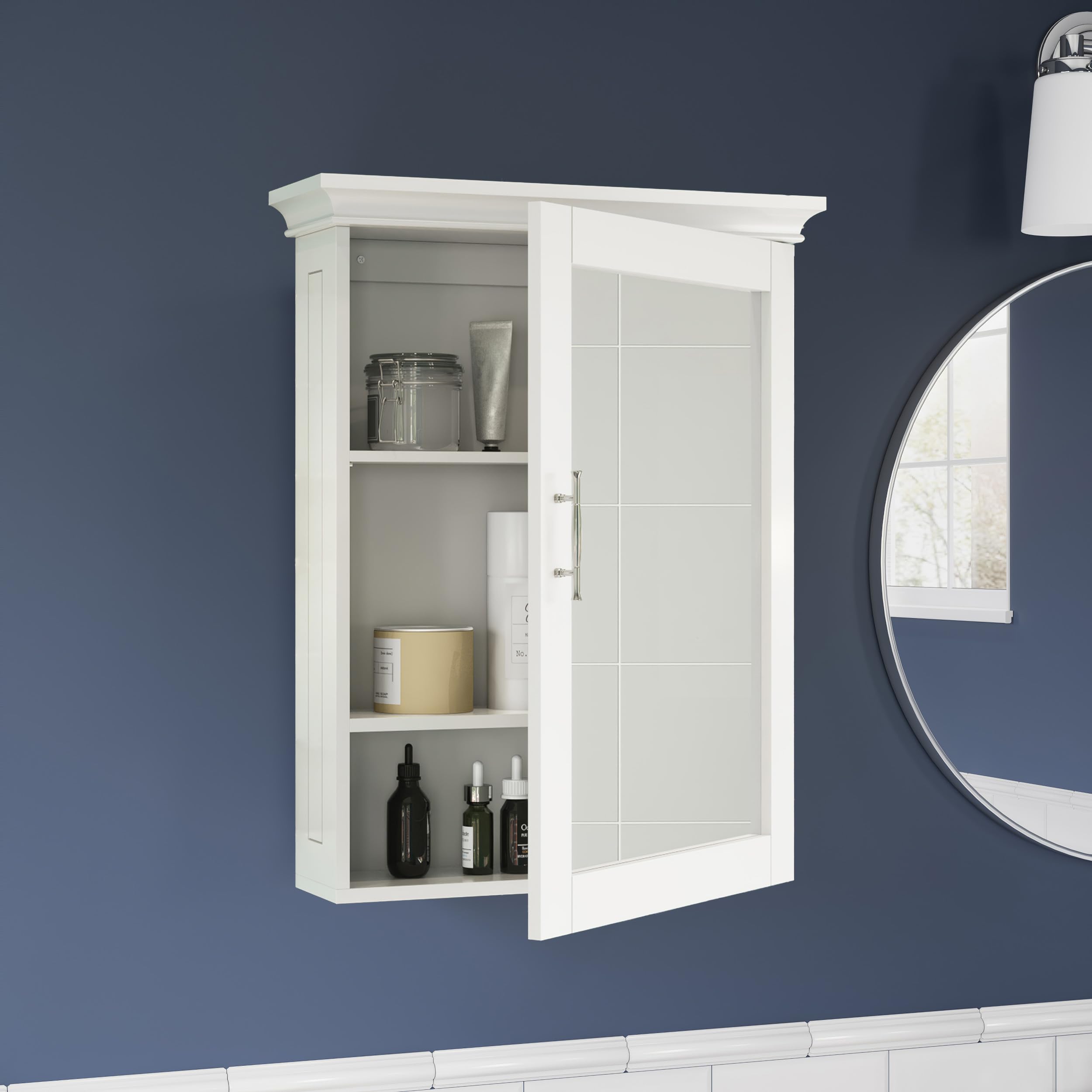 RiverRidge Somerset Wall Cabinet with Mirror Medicine Cabinet with Soft-Close Hinges & Adjustable Shelf Bathroom Mirror with Storage Shelves - Image 8